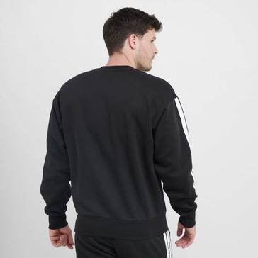 Black adidas Men’s Essentials 3-Stripes Fleece Hooded Sweatshirt 