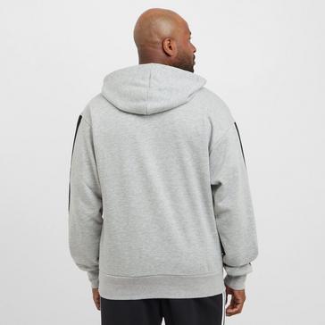 Grey adidas Men’s Essentials 3-Stripes Fleece Hooded Sweatshirt 