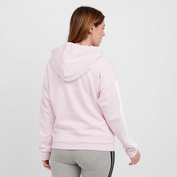 Pink adidas Women’s Essentials 3-Stripes Full-Zip Fleece Hoodie