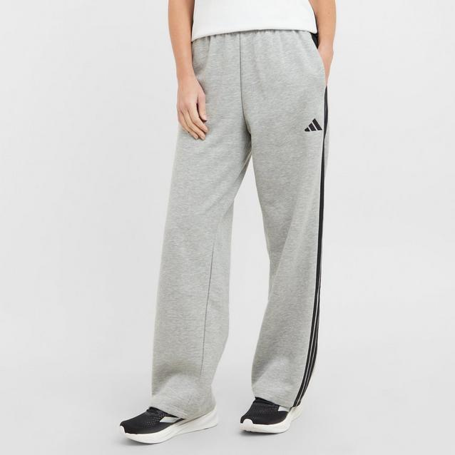 adidas Women's Essentials 3-Stripes Open-Hem Fleece Pants GO