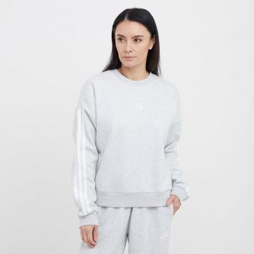 Grey adidas Women's Essentials 3-Stripe Fleece Sweatshirt