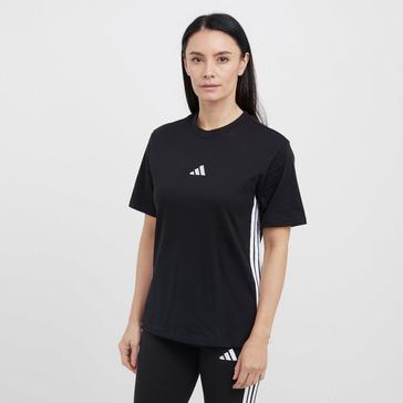 Black adidas Women's Essentials 3-Stripes Cotton T-Shirt