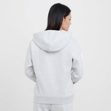 White adidas Women’s Essentials 3-Stripes Full-Zip Fleece Hoodie