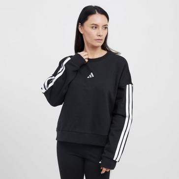 Black adidas Women's Essentials 3-Stripe Fleece Sweatshirt