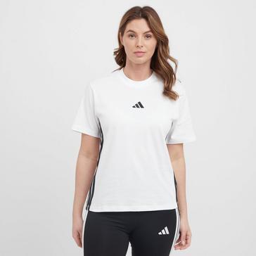 White adidas Women's Essentials 3-Stripes Cotton T-Shirt