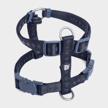 Black Petface Tonal Dots Dog Harness Black L