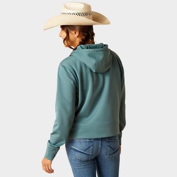 Blue Ariat Womens Tek Hoodie 1/2 Zip Hoodie North Atlantic