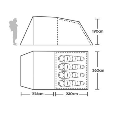 Orange Eurohike Sendero 4 Family Tent