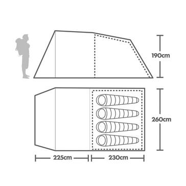 Green Eurohike Sendero 4 Family Tent