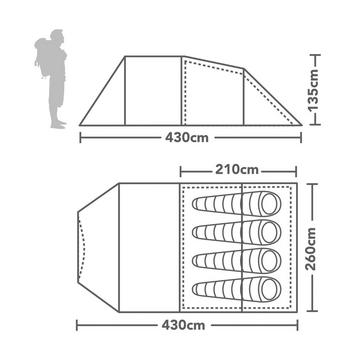Grey Eurohike Genus 400L Air Tunnel Tent