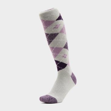Multi Heat Holders Kids Ella Argyle Socks Light Grey