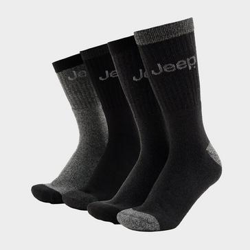 Black Jeep Mens Performance Boot Socks 4 Pack Black