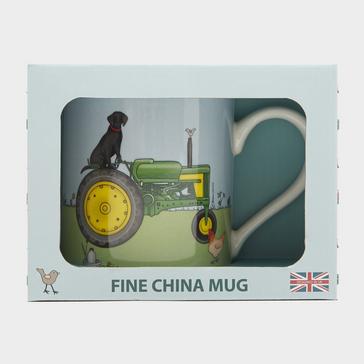 Multi Platinum Fine China Mug Green Tractor