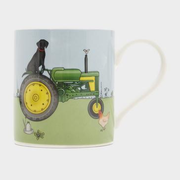 Multi Platinum Fine China Mug Green Tractor