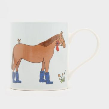 Multi Platinum Fine China Mug Horse