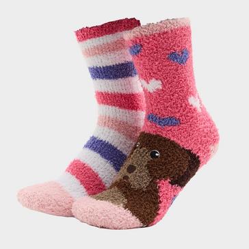 Multi Platinum Kids Lounge Socks 2 Pack Dog