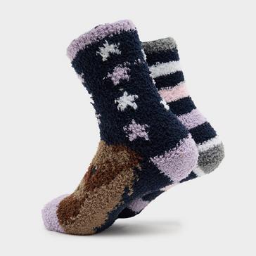 Multi Platinum Kids Lounge Socks 2 Pack Pony