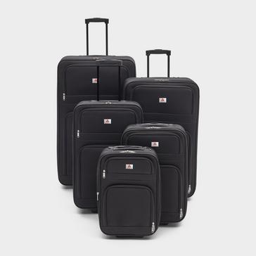 Black Technicals 5 in 1 Wheeled Suitcase Set 