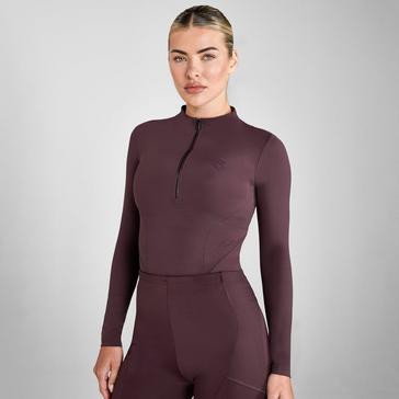 Purple Aztec Diamond Womens Core Long Sleeve Base Layer Mauve