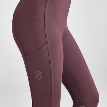 Purple Aztec Diamond Young Rider Full Seat Leggings Deep Mauve