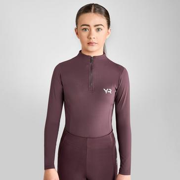 Purple Aztec Diamond Young Rider Long Sleeve Base Layer Deep Mauve