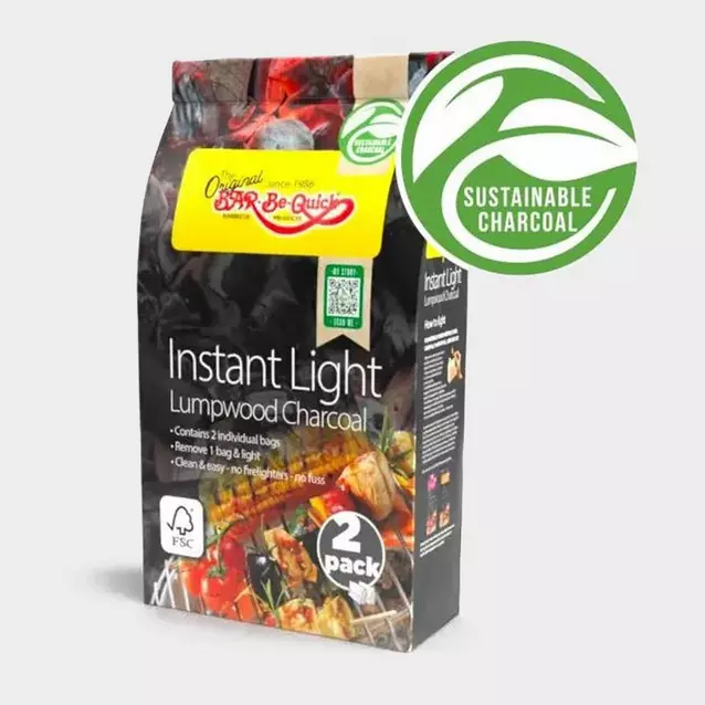 BAR BE QUICK Instant Light Lumpwood Charcoal Twin Pack 2kg GO