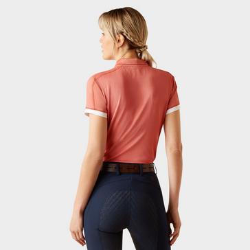 Pink Ariat Womens Bandera 1/4 Zip Polo Shirt Faded Rose