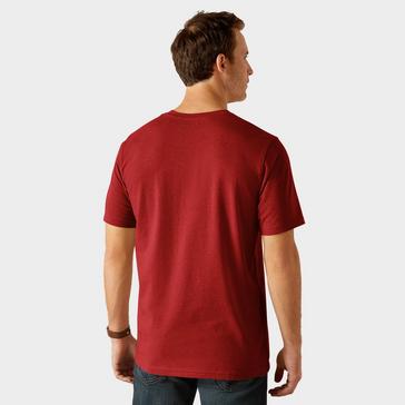 Red Ariat Mens Vertical Logo Short Sleeved Top Sun-Dried Tomato