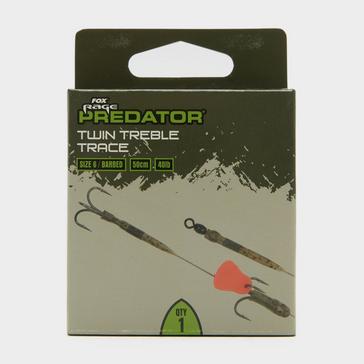 MULTI Fox rage Predator Twin Treble Trace 52cm Size 6 Barbed