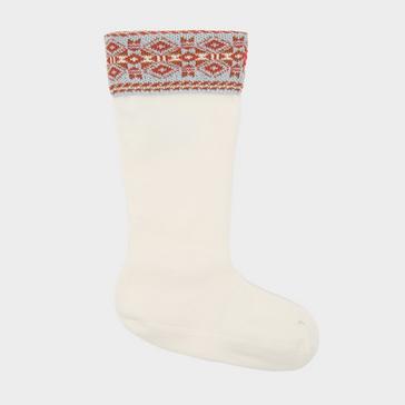 White Hunter Fairisle Tall Welly Socks White
