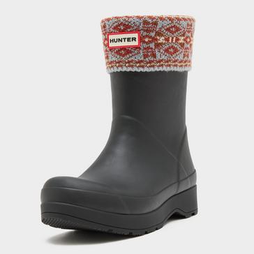 White Hunter  Fairisle Short Welly Socks White