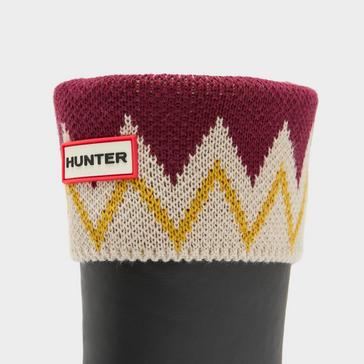White Hunter Zig Zag Tall Welly Socks White