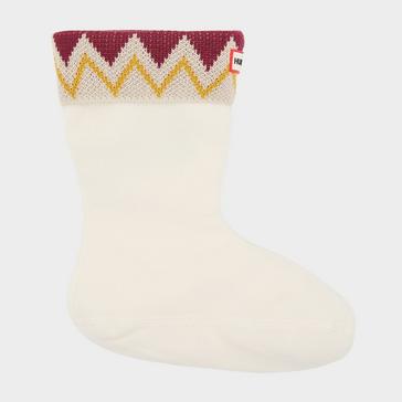 White Hunter Zig Zag Short Welly Socks White