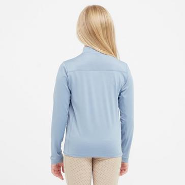 Blue Dublin Kids Breathable Long Sleeved Riding Top Blue Fog