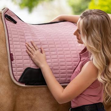 Pink LeMieux Suede Dressage Saddle Pad Blossom