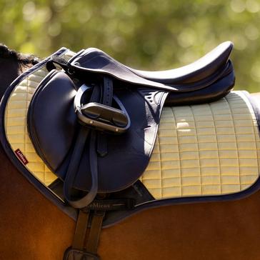 Yellow LeMieux Suede Close Contact Saddle Pad Mimosa