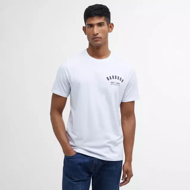 Barbour Mens Mens Preppy T-Shirt White | Naylors