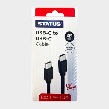 Black Status USB-C to USB-C Braided Cable 2m