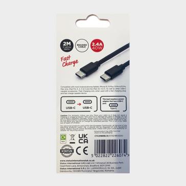 Black Status USB-C to USB-C Braided Cable 2m