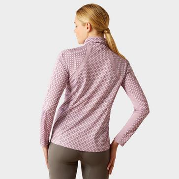 Purple Ariat Womens Sunstopper 3.0 1/4 Zip Base Layer Lavender Mist Tile