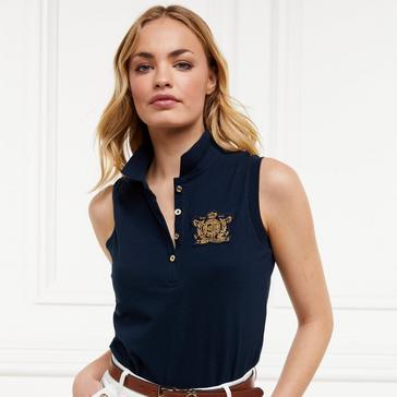 Blue Holland Cooper Womens Sleeveless Polo Ink Navy