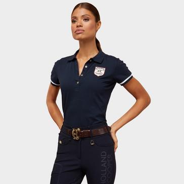 Blue Holland Cooper Womens Classic Polo Shirt Ink Navy