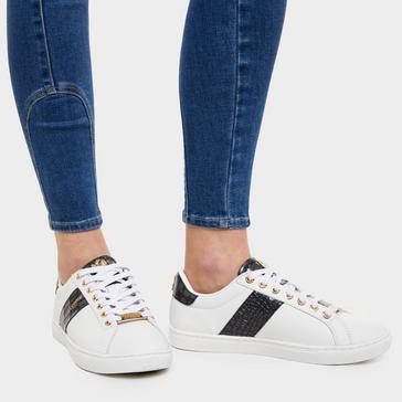Black Holland Cooper Womens Knightsbridge Court Trainers Black Croc