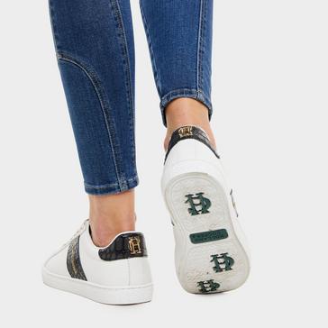 Black Holland Cooper Womens Knightsbridge Court Trainers Black Croc