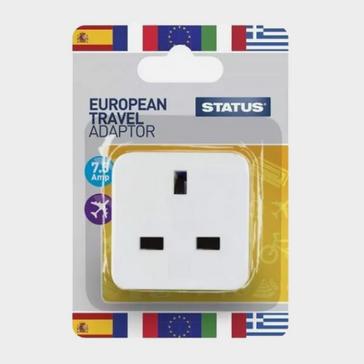 White Status UK To European Plug Travel Adaptor