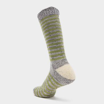 Green Sealskinz Men’s Attleborough Bamboo Mid-Length Stripe Socks
