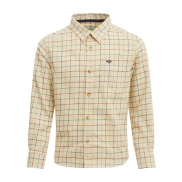 Multi Hoggs of Fife Kids Ambassador Premier Tattersall Shirt Ivory/Navy