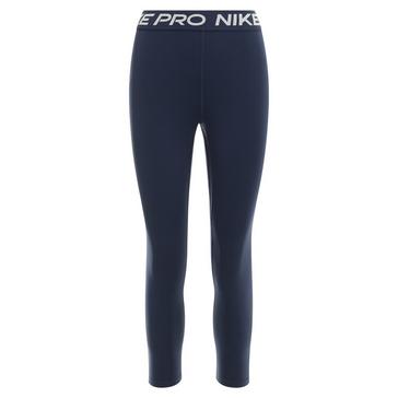 Navy Nike Women’s Pro Mid-Rise Crop Mesh Panel Leggings 
