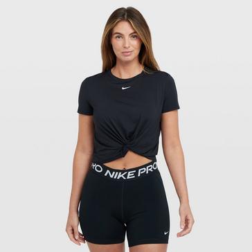 Black Nike Women's Dri-FIT Twist Short-Sleeve Top