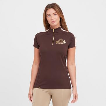 Brown Aubrion Womens Team Short Sleeved Base Layer Umber